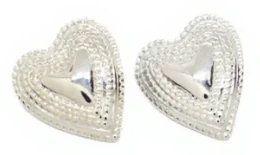 Aros de acero quirurgico corazon labrado 25mm